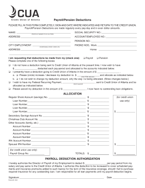 Payroll Deduction Authorization Form
