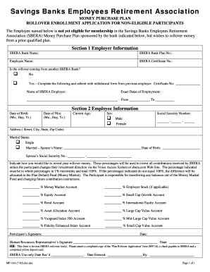 SBERA Money Purchase Plan Rollover Application