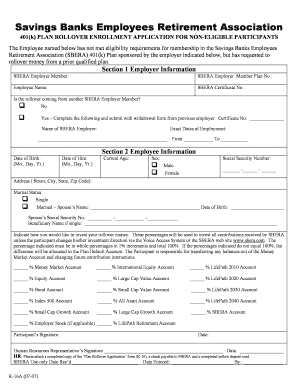 SBERA 401(k) Rollover Enrollment Application