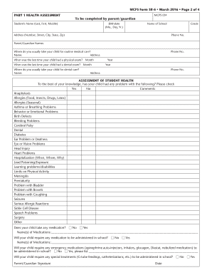 Maryland Schools Record of Physical Examination