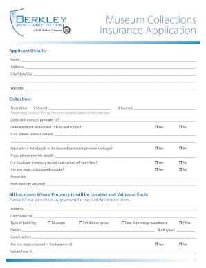 Museum Insurance Application Form
