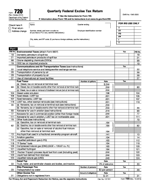 Quarterly Federal Excise Tax Return Form 720