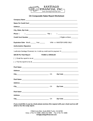 CA Comparable Sales Report Worksheet
