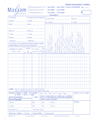 Bordereau de transmission d’échantillons