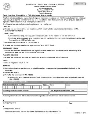 Minnesota Off-Highway Motorcycle Certification