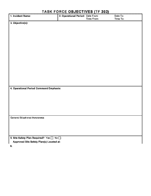 Task Force 202 Objectives Form