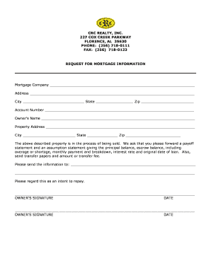 Request for Mortgage Information