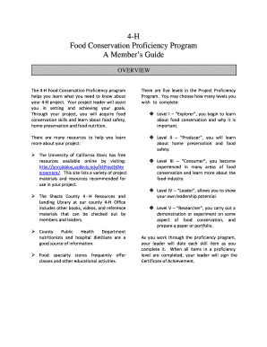 4-H Food Conservation Proficiency Program Guide
