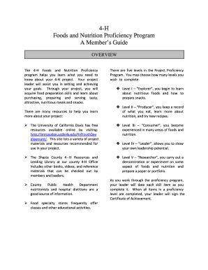 4-H Foods and Nutrition Proficiency Program Guide