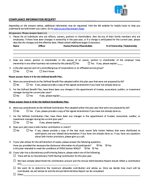 IRS Retirement Plan Compliance Information Request