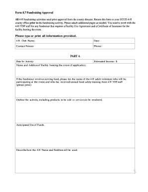 4-H Fundraising Approval Form