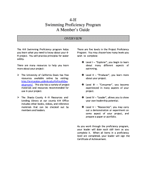 4-H Swimming Proficiency Program Guide