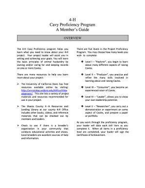 4-H Cavy Proficiency Program Guide