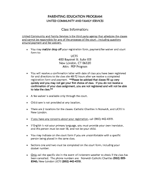 Parenting Education Program Registration Form