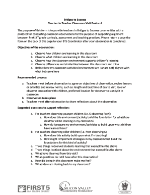 Teacher Classroom Visit Protocol
