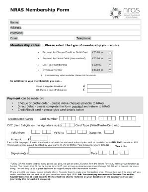 NRAS Membership Form