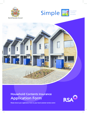 Household Contents Insurance Application Form