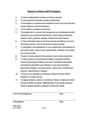 Money Follows the Person Program Rights and Responsibilities Form