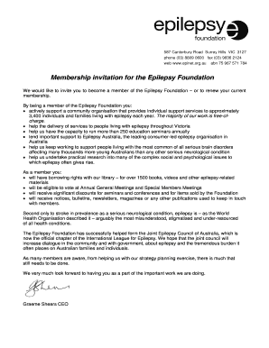 Epilepsy Foundation Membership Application
