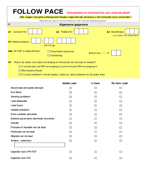 FOLLOW PACE VERVANGING OF INTERVENTIE VAN LEAD/GELEIDER