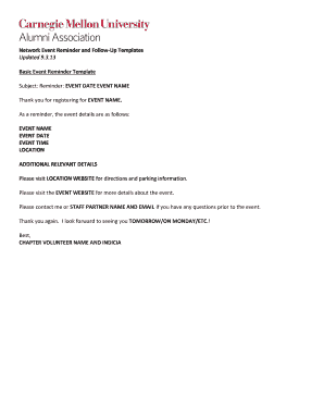 Network Event Reminder and Follow-Up Templates