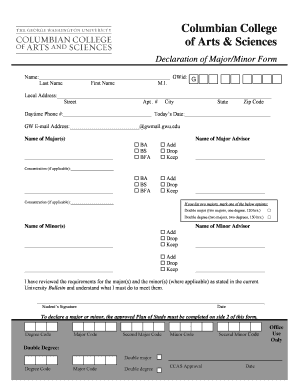Declaration of Major/Minor Form