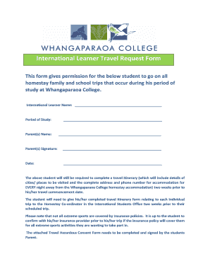International Learner Travel Request Form