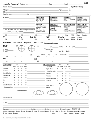 Anterior Segment Urgent Visit Form