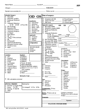 Ophthalmic Surgery Consent Form