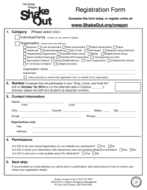 Oregon Registration Form