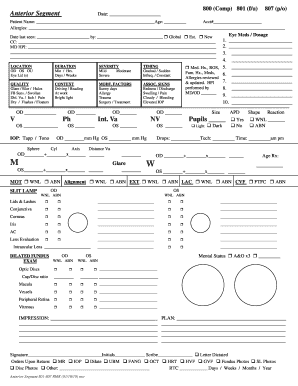 Ophthalmology Patient Evaluation Form