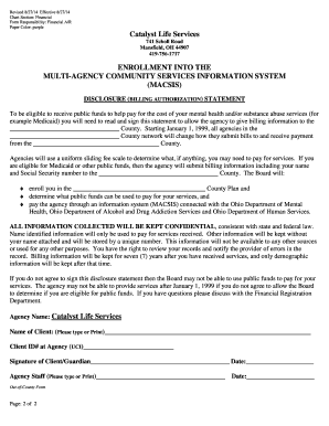 MACSIS Disclosure Billing Authorization Form