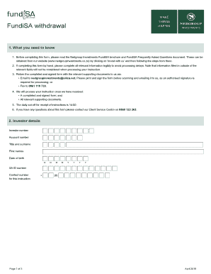 FundiSA Withdrawal Form