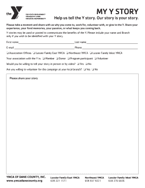 YMCA Story Sharing Form
