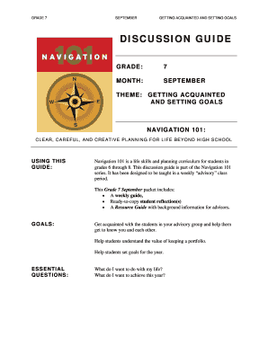 Grade 7 September Discussion Guide