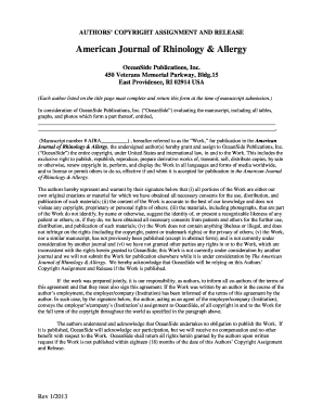 Authors' Copyright Assignment and Release