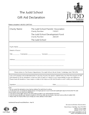 The bJuddb School Gift Aid Declaration - frog judd kent sch
