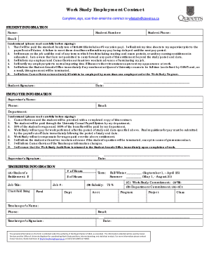 Work Study Employment Contract