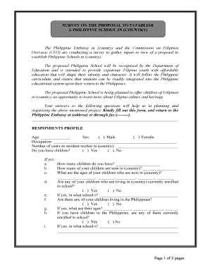 Philippine School Establishment Survey Form