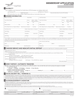 American First Credit Union Membership Application