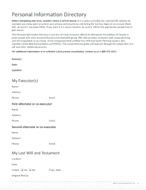 Personal Information Directory
