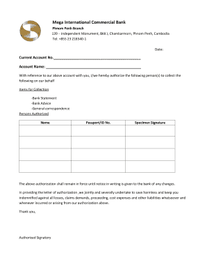 Bank Authorization Letter