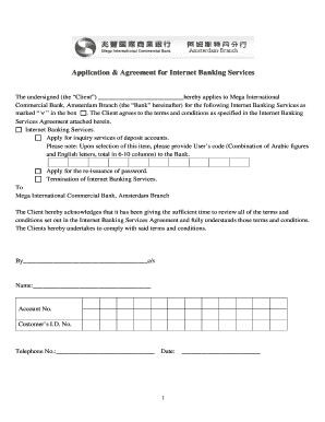 Internet Banking Services Application and Agreement
