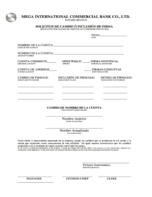 Solicitud de Cambio ó Inclusión de Firma