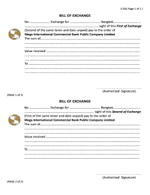 Bill of Exchange