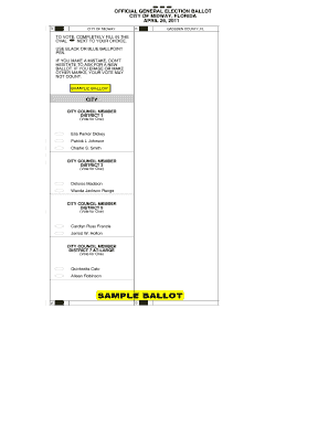 Florida City of Midway General Election Ballot