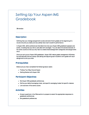 Aspen IMS Gradebook Setup Guide