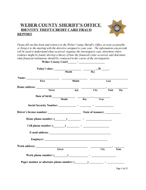 Weber County Identity Theft Report
