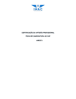 FICHA DE CANDIDATURA AO CAP