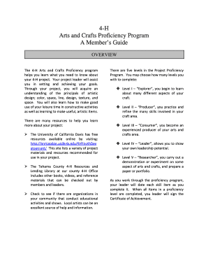 4-H Arts and Crafts Proficiency Program Guide